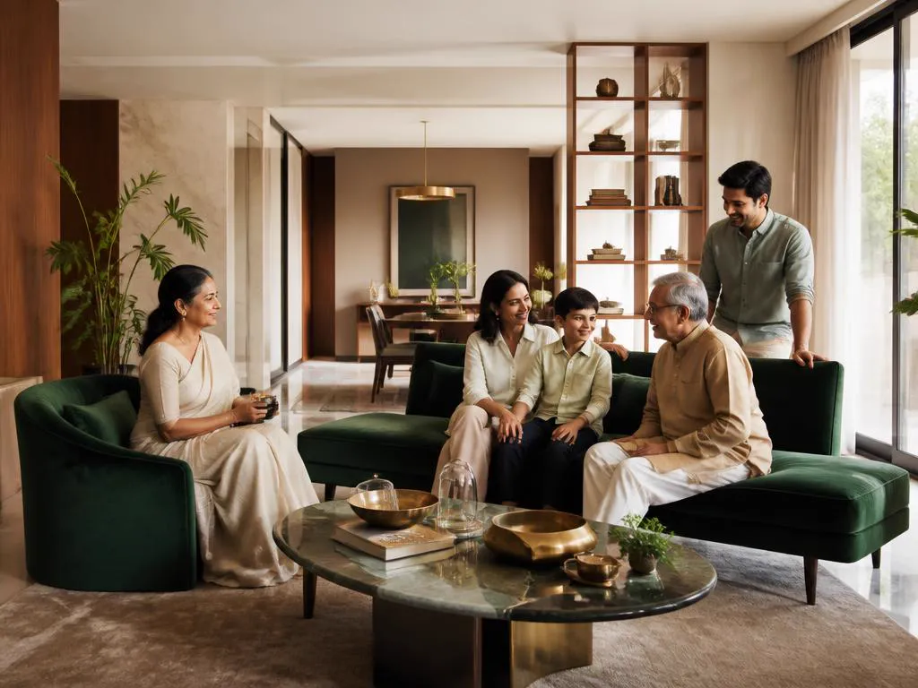 Family enjoying their Akshaya Bliss home