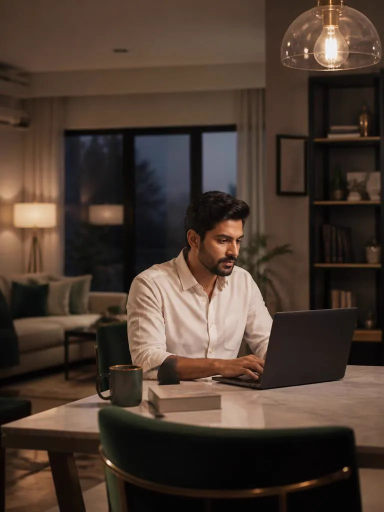Resident working comfortably with reliable power backup